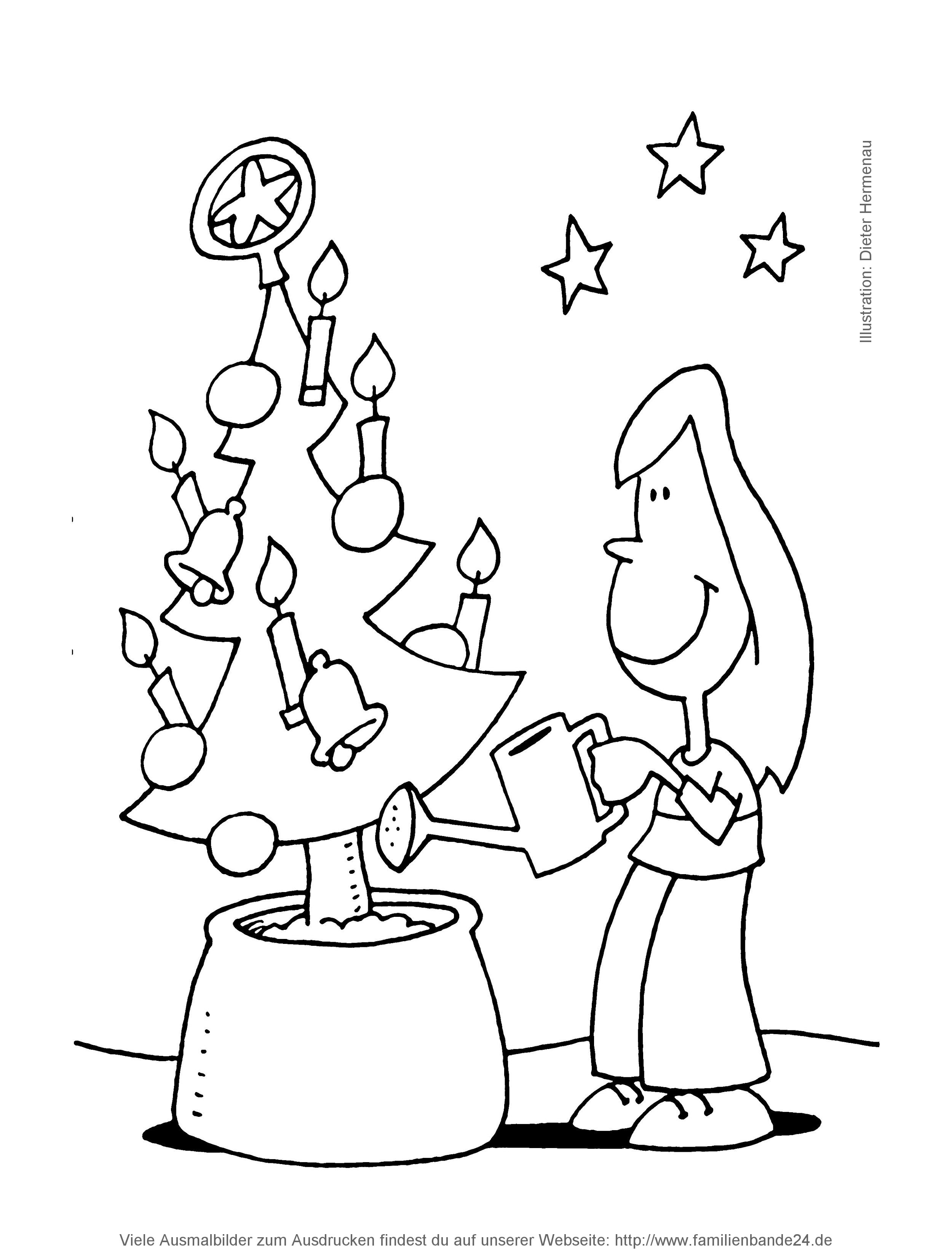 Illustration Ausmalbilder: Weihnachten